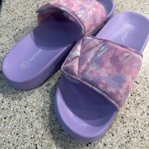 Cat & Jack Lavender and Pink Floral Slide Sandals